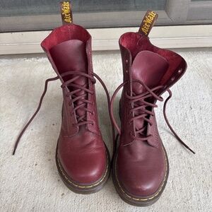 Dr. Martens 1460 Cherry Red Leather Boots - Women’s Size 8